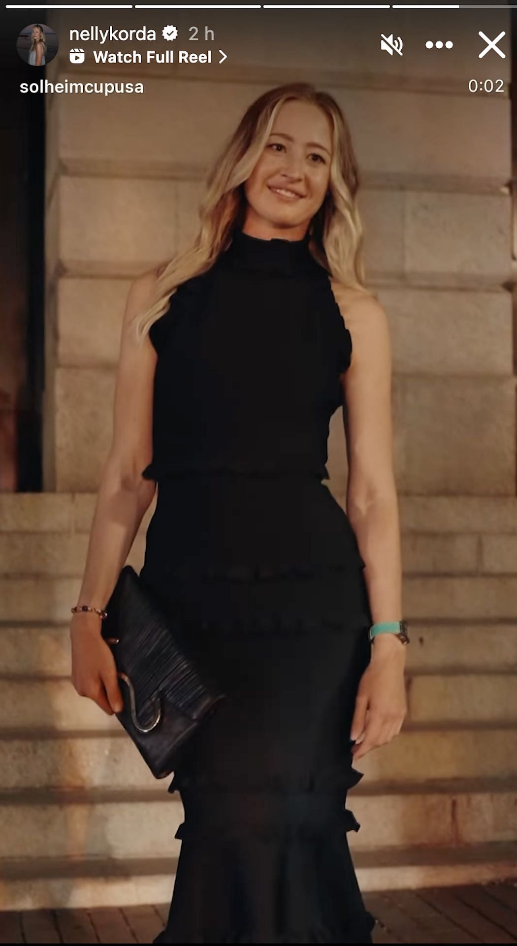 Nelly Korda shares her look from the 2024 Solheim Cup Gala (Image via Instagram @nellykorda)